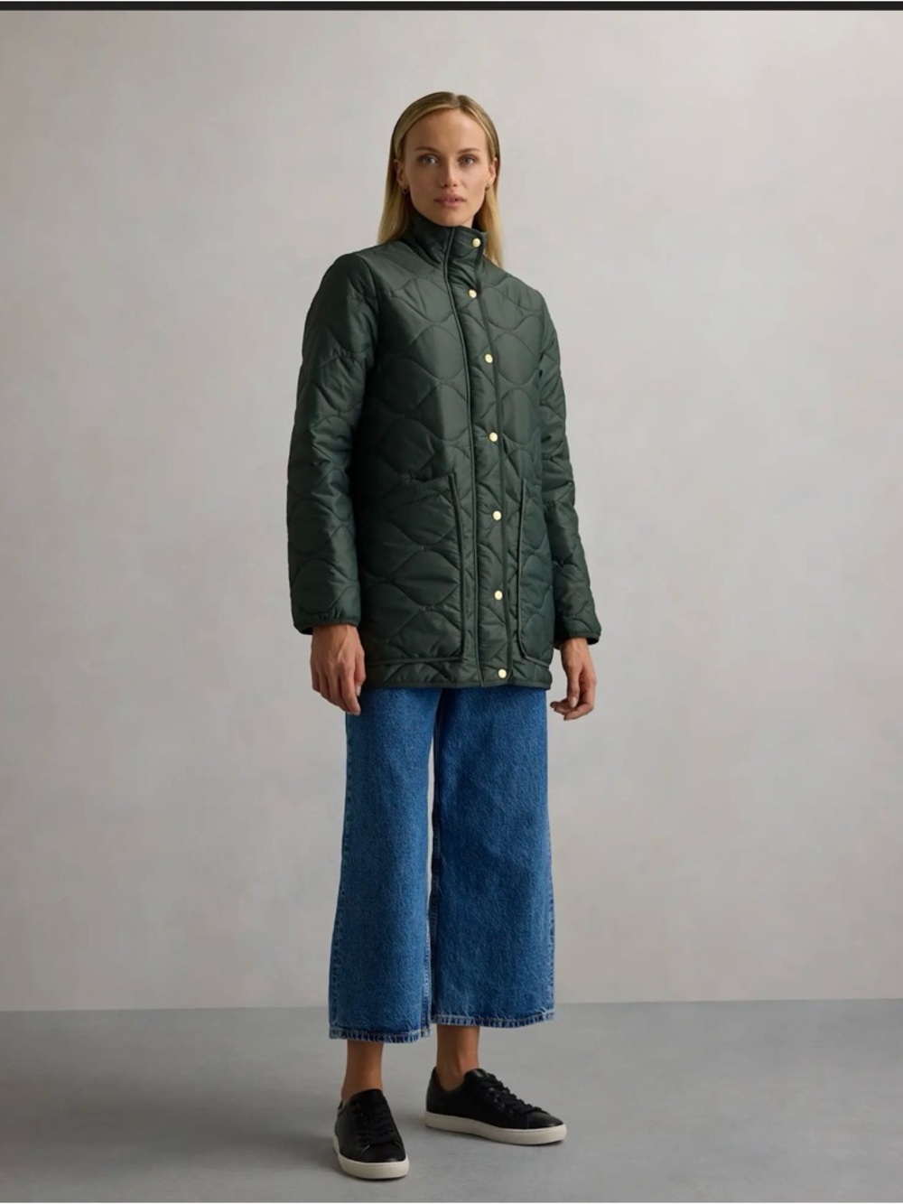 Quince Quilted Dark Green Puffer Jacket - Picture 2 of 8